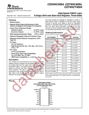 CD74HC4094MT datasheet  